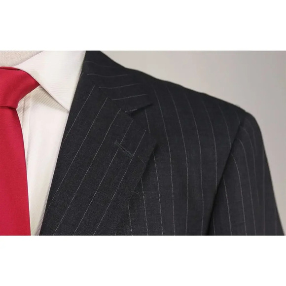 Miller Brothers Ltd Bespoke Recent Gray Pinstripe 2-Btn Wool Suit 42R - Picture 4 of 11